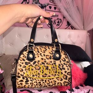 Von Dutch cheetah print bowler bag